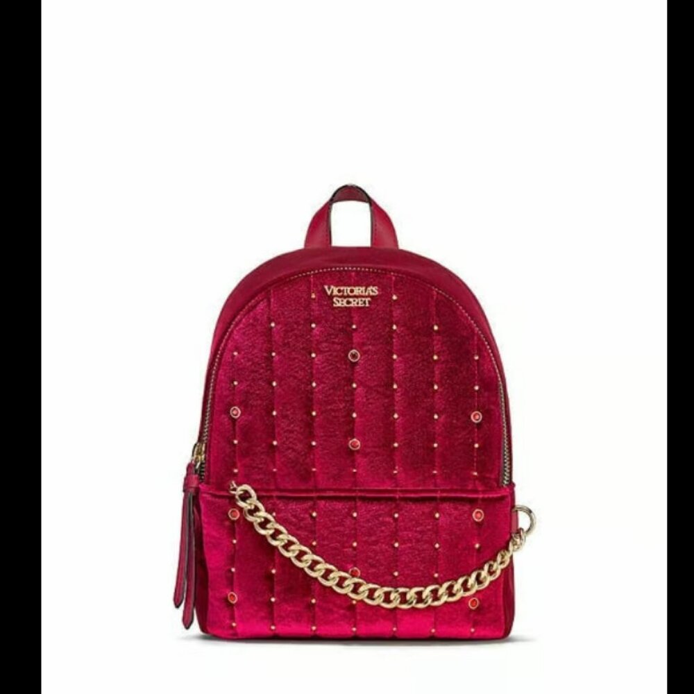 Victoria's Secret Burgundy Velvet Mini Backpack
